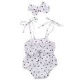 thumbnail image 6 of Seyurigaoka 2Pcs Baby Summer Wear, Pineapple/Polka Dot Romper + Bowknot Headband, 6 of 6