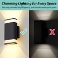thumbnail image 2 of HKMGT Modern Outdoor Wall Sconce, IP65 Waterproof,  12W Black Aluminum LED Fixtures for Porch Patio 2 Pack, 2 of 9