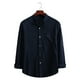 thumbnail image 1 of Playeras Cuello Redondo Hombre Casual Color Sólido Solapa Rayas Camisa De Manga Larga Blusa Superior, 1 of 7