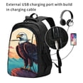 thumbnail image 2 of Salouo Cartoon Iceberg Bald Eagle Pattern Extra Large Travel Laptop,Backpack with USB Charging Port College Backpack Business Work Bag Casual Daypack Fits for Men & Women, 2 of 7