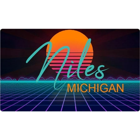 

Niles Michigan 4 X 2.25-Inch Fridge Magnet Retro Neon Design