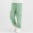 thumbnail image 4 of Cnuiaeg Girls' Spring Sports Style Pants:Elastic Design for Active Wear,Color Light Green,Size 9-10 Years, 4 of 5