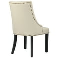 thumbnail image 3 of Beige Fabric Upholstered Dining Chairs with Black Solid Wooden Legs,Nailed Trim, Set of 2, 3 of 9