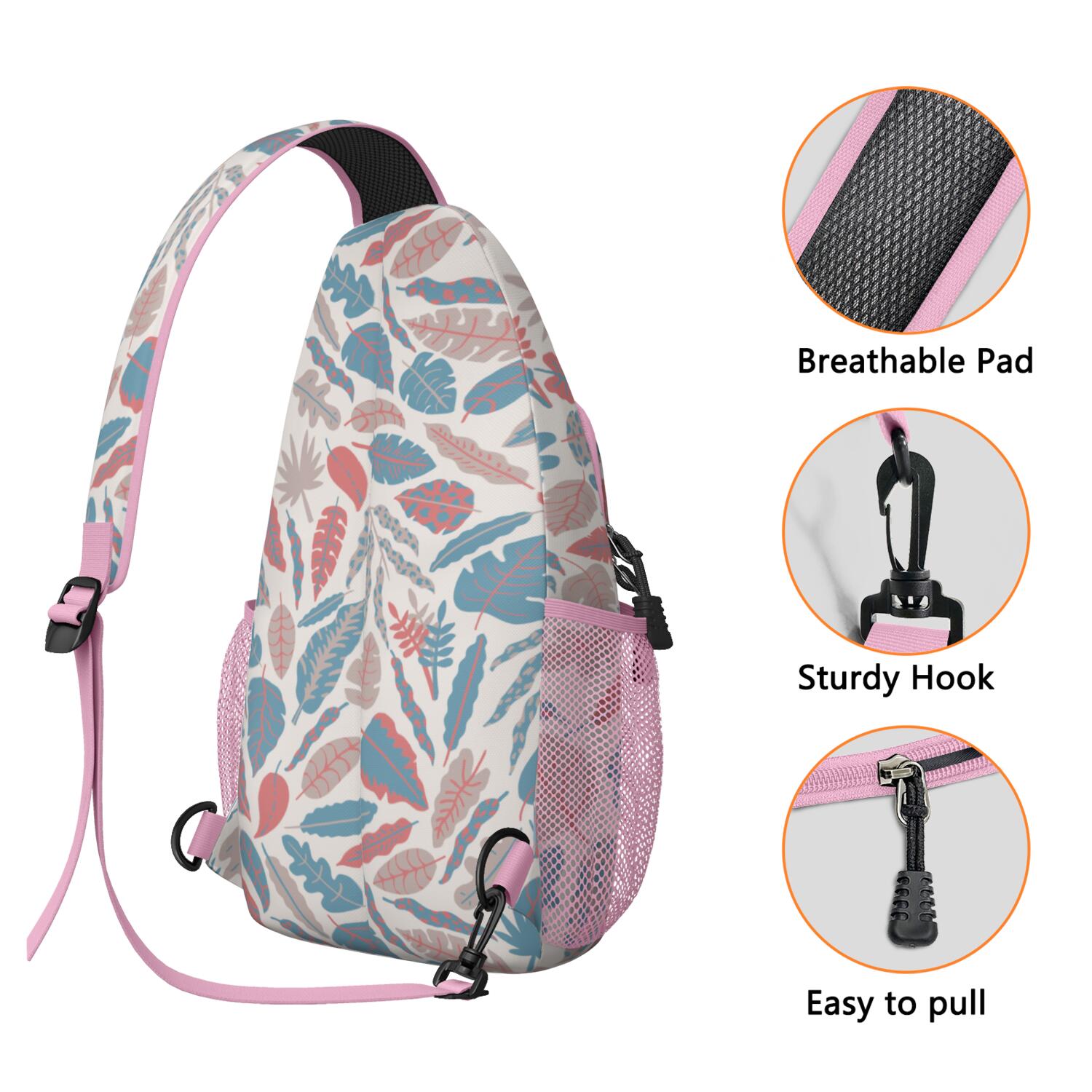 Hawaiian Jungle Crossbody Bag - Durable & Comfortable Sling Bag - Anti-Theft Design for Commuting, Biking, Urban Lifestyle
