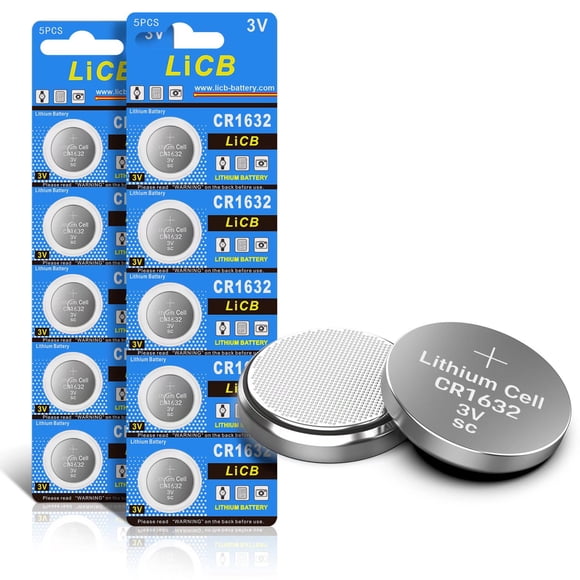 LiCB CR1632 3V Lithium Battery CR 1632 Button Coin Cell (10 Pack)
