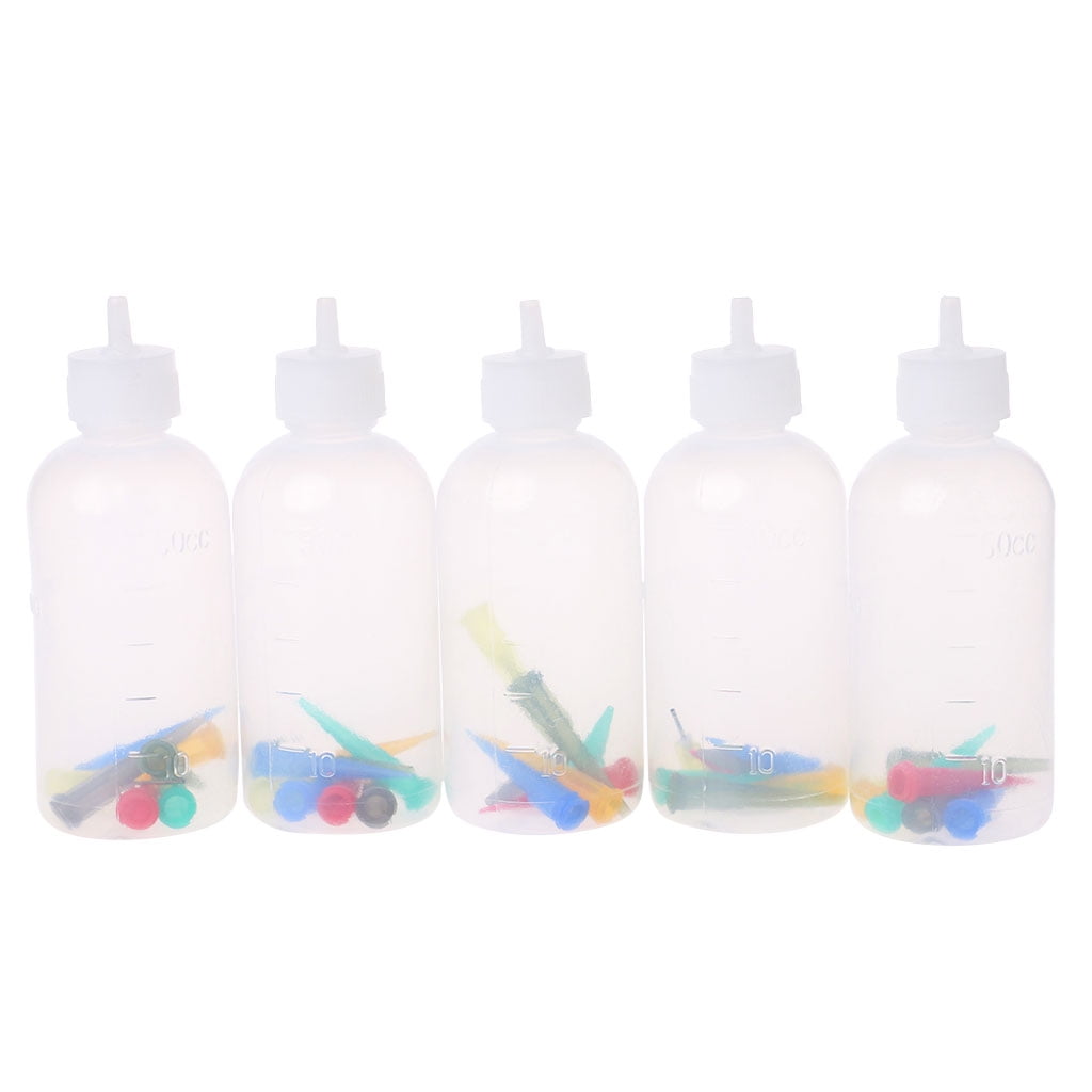 GRJIRAC 5 Pcs Creative Plastic Squeeze Bottle Small Kitchen Clear Empty