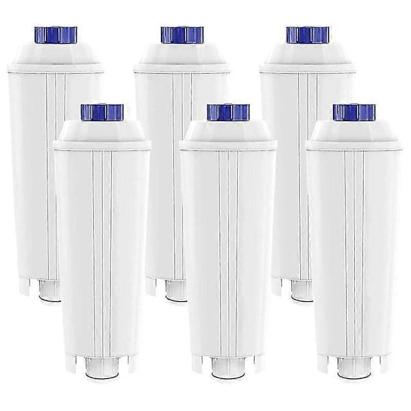 6-pack Coffee Machine Filters for Delonghi Dlsc002 Filter Ecam, Esam, Etam, Bco, Ec with Activated (FMY) White