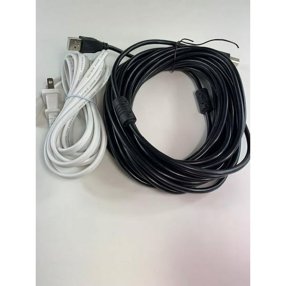 [UL Listed] OMNIHIL White 5FT AC Power Cord 30FT USB-B Cable Compatible with HP ENVY 5530 e-All-in-One Printer