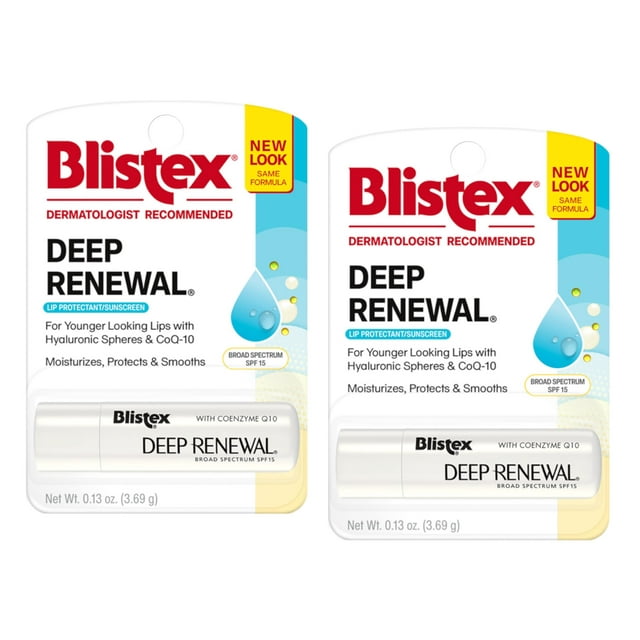 Bálsamo labial beatool Blistex Deep Renewal, tratamiento antienvejecimiento, paquete de 2