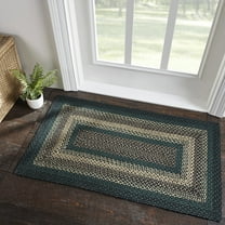 VHC Brands Pine Grove, Braided Jute Rug, Non-Skid Pad, Accent Rug, Rectangle, Green, 27x48