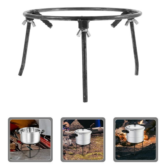 WASHWEPE Camping Cooking Pot Stand Black 1Pack 9.6x9.6x8.7In