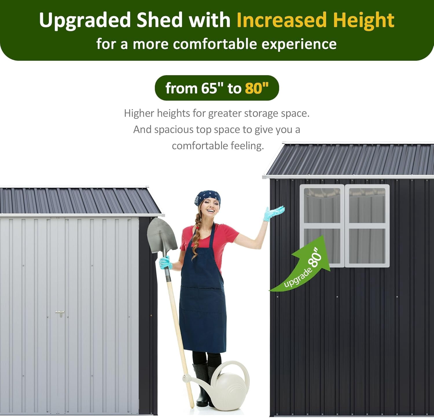 10x10 FT Outdoor Storage Shed, Metal Garden Tool Shed with Updated Frame Structure, Lockable Doors and Windows, Ideal for Backyard Garden Patio Lawn