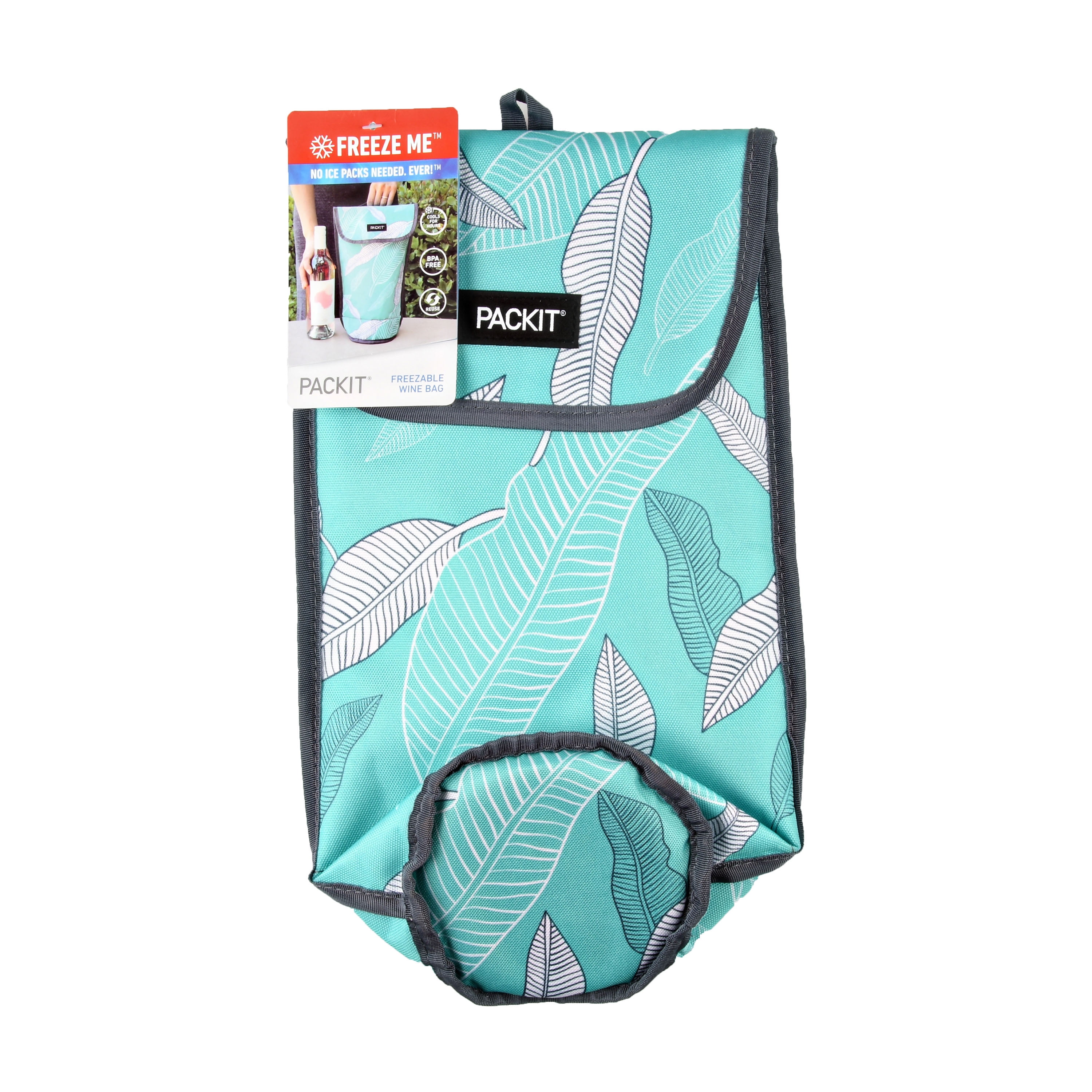 PackIt 1.5 L Freezable, Insulated Wine Tote, Aqua Blue