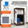 thumbnail image 5 of VEVOR Portable Sauna Tent, 1400W Personal Sauna Kit for Home Spa, Detoxify & Soothing Infrared Heated Body Therapy, Time & Temperature Remote Control with Chair & Floor Mat, Black, 5 of 9