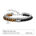 thumbnail image 3 of Punk Double Layered Beaded 14K White Gold Bracelet for Men Boys,Matte Agate Tiger Eye Black Stone Bracelets,Hiphop Birthday Jewelry Gift, 3 of 8