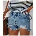 thumbnail image 7 of cfhntfmh Jeans for Women Trendy High Rise Ripped Frayed Stretchy Shorts Distressed Denim Shorts with Pockets, 7 of 7