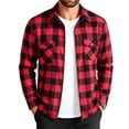 thumbnail image 4 of Plaid Shacket for Men Ghalytn Check Zip Shirt Jacket - Casual Outerwear with Pockets, 4 of 7