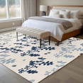 thumbnail image 4 of Blue Botanical Area Rugs 5'x8', Washable Small Throw Rugs for Classroom Bedroom, Rustic Country Spring Floral Summer Leaf Indoor Outdoor Rug Non-Slip Low Pile Carpet Runner Reversible Floor Mats, 4 of 8