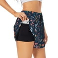 thumbnail image 1 of Balery Colorful Flowers Pantalones cortos deportivos para mujer con forro y dos bolsillos, elásticos, para entrenamiento, gimnasio, yoga-X-Large, 1 of 7