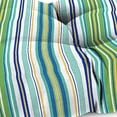 thumbnail image 6 of Jordan Manufacturing 44" x 18" Clique Fresco Blue Stripe Rectangular Tufted Contoured Outdoor Wicker Settee Bench Cushion, 6 of 12