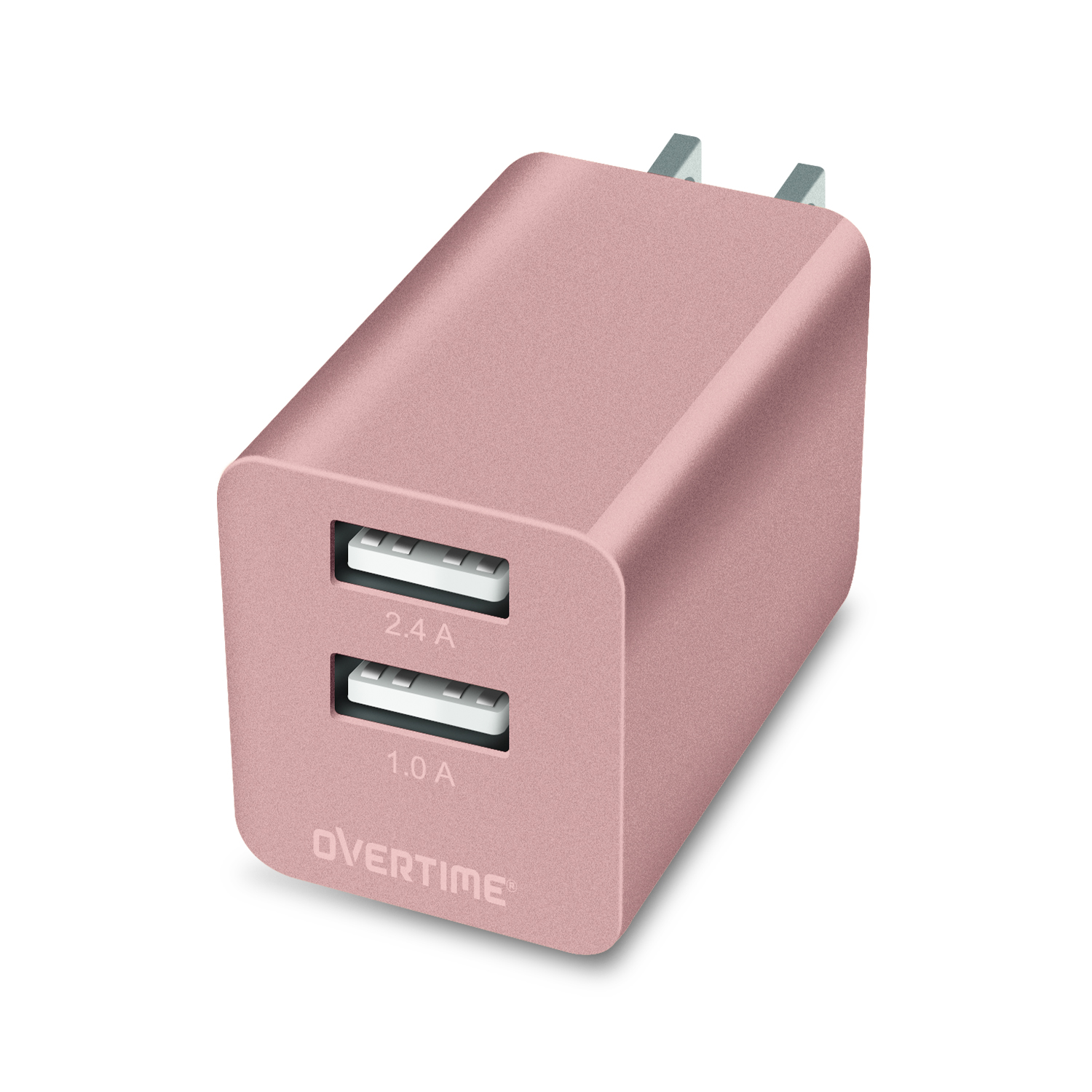 Overtime USB Wall Charger, Dual USB Power Adapter with Foldable Plug