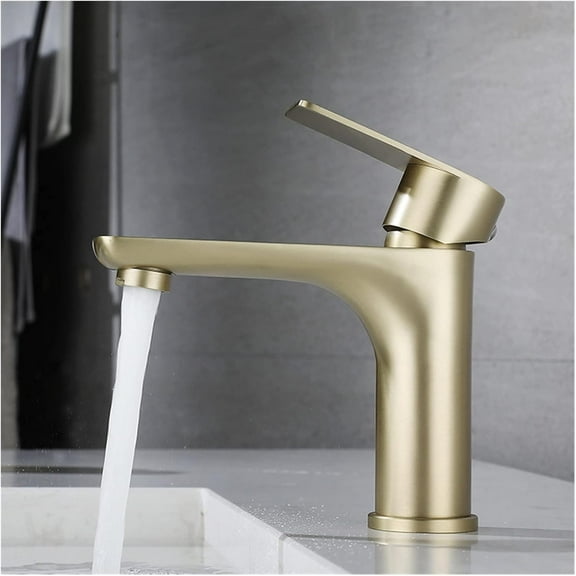 Basin Faucet Deck Mounted Bathroom Toilet Basin Brushed Gold Faucet Hot and Cold Mixer Water 304 Stainless Steel Sink Faucets