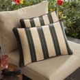 thumbnail image 2 of Set of 2 Canvas Black and Beige Berenson Tuxedo Sunbrella Outdoor Lumbar Pillows 13" x 20", 2 of 2