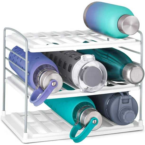 UpSpace Water Bottle Organizer, 3 Shelf, White