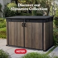 thumbnail image 6 of Keter Signature Horizontal Durable Resin Outdoor Storage Shed With Heavy Duty Floor and Locking Latch Double Doors, Walnut, 6 of 19
