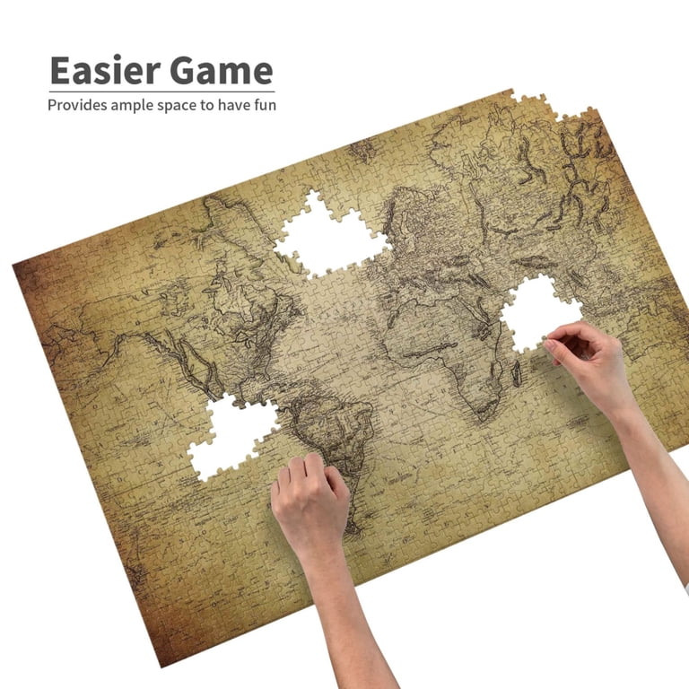 Rateoe Vintage World Map Pattern Wooden Picture Puzzle ,1000 Piece