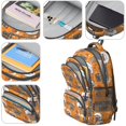 thumbnail image 4 of Basketball and Hoop Orange Pattern Backpack for School, Cute School Bag with Adjustable Shoulder Straps and Padded Back, 16.9"x12.6"x5.9", 4 of 5