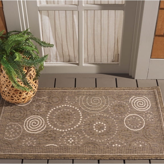 Safavieh Courtyard Hugo Oriental Indoor/Outdoor Area Rug, Brown/Natural, 2' x 3'7"