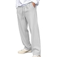 thumbnail image 4 of IWRICH Men's Wide Leg Sweatpants Baggy Drawstring High Waisted Joggers Lounge Sweat Pants with Pockets Light Gray XL, 4 of 4