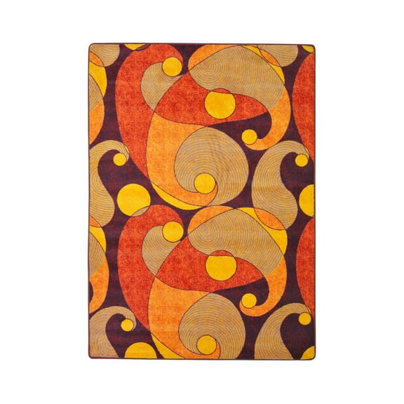 Jazzy 5'4" x 7'8" Area Rug In Color Orange/Purple