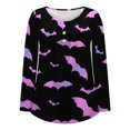 thumbnail image 3 of Ichuanyi Liquidación de mujeres Mujeres Impresión impresa Butones de manga redonda de cuello largo Tops de blusa ICHUANYI WER202308183968, 3 of 4