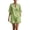 Green, variant on Women's Linen-Blend Relaxed Fit Two-Piece Set, Mandarin Collar Short Sleeve Top with Matching Elastic Waist Shorts, Casual Outfit for Everyday Wear and Vacation