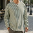 thumbnail image 2 of KHONTS Men's Long Sleeve Waffle Henley Shirts Casual Fall Thermal Shirts Button T-Shirt Grey M, 2 of 5
