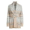 thumbnail image 2 of Martha Stewart Everyday Women's Fair Isle Shawl Cardigan, 2 of 5