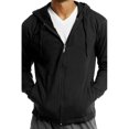 thumbnail image 3 of ET TU Men's Cotton Lightweight Zip Up Hoodie Jacket, Black, Small, 1 Pack, 3 of 4