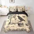 thumbnail image 2 of jejeloiu Gothic Skull Skeleton 7-Piece Bedding Comforter Set,Black Bird Raven King Bedding Sets For Girls Boys Reversible, 2 of 8