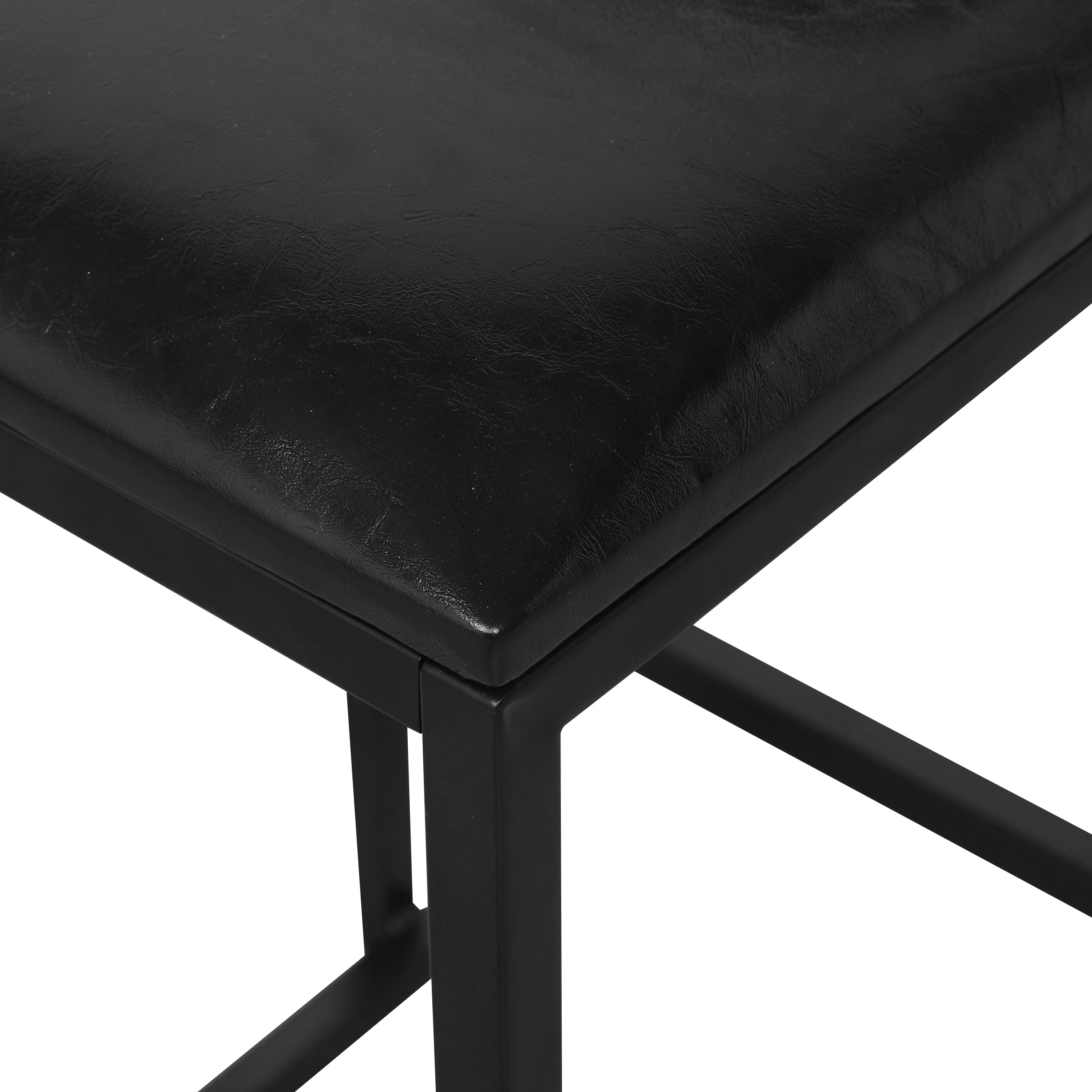 Yardi Yard Leather Backless 26" Barstools Set of 2, Bar Chair for Kitchen Dining Room, Black Yardi Yard Leather Backless 26" Barstools Set of 2, Bar Chair for Kitchen Dining Room, Black