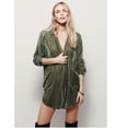 thumbnail image 2 of Womens Clothes 2026 ! asdoklhq Womens Plus Size Dresses, Jacket Women V-neck Loose Long-Sleeved Pocket Gold Velvet Shirt Dress, 2 of 6