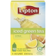 Lipton Green Tea To Go Citrus Sugar Free Iced Tea Mix, 10ct