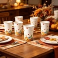 thumbnail image 4 of Gallickan 10pc 3.23 Inch Thanksgiving Paper Cups, Maple Leaf and Pumpkin Design, Disposable Fall Party Drinkware, Sturdy Spill Resistant, for Hot and Cold Beverages, 4 of 6