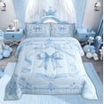 thumbnail image 2 of Feelyou Blue Princess Bow-tie Twin Comforter Sets, Mandala Damask Bedding Set, 2pcs, 2 of 8