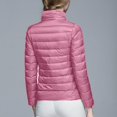 thumbnail image 5 of Women Lightweight Puffer Jacket Standing Collar Down Coat Solid Color Quilted Casual Feather Warm Outerwear, 5 of 6