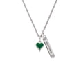 thumbnail image 2 of Delight Jewelry Silvertone Small Long Green Heart Silvertone Mother Daughter Bar Charm Necklace, 23", 2 of 4