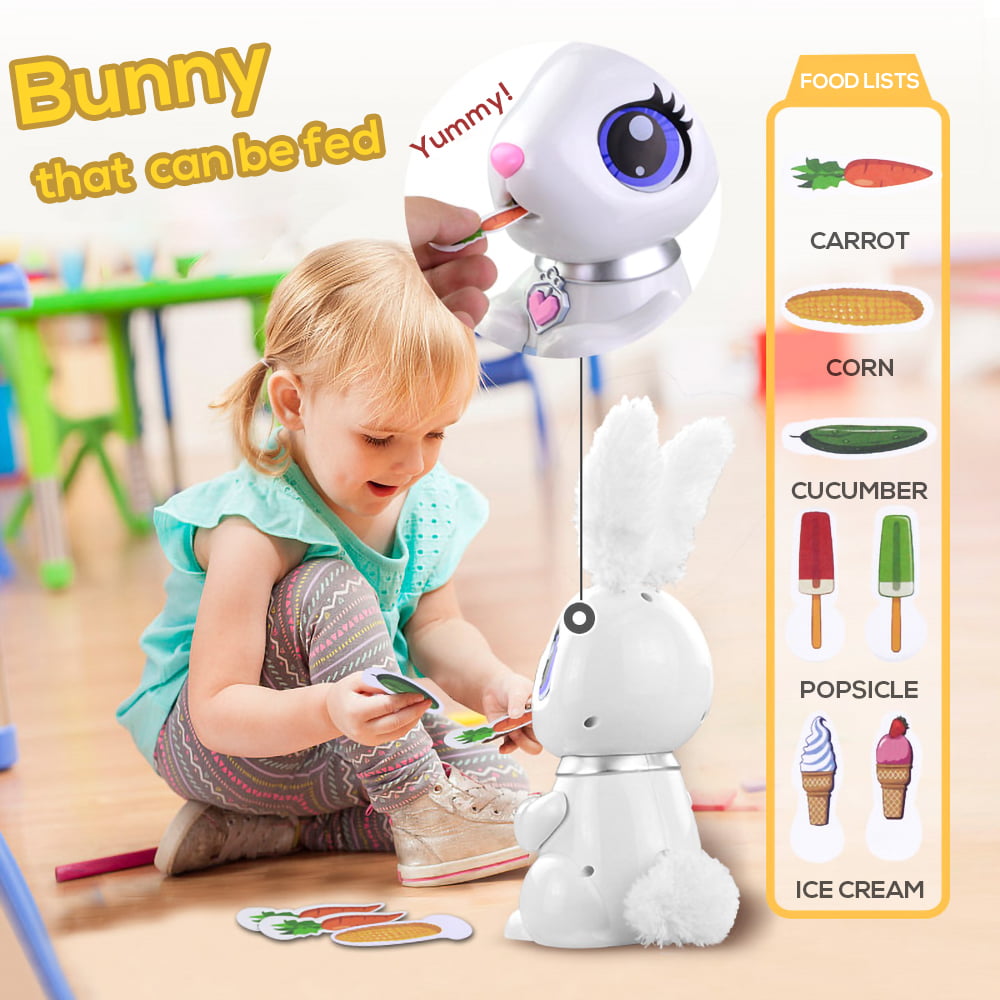 Hungry Bunnies Interactive Robotic Rabbit English Story Music Toy for Kids B9I2 