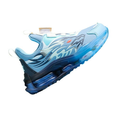 eileial Kids Barefoot Shoes Breathable Sneakers Lightweight Non Slip Sneakers Lace-Up Running Athletic Shoes Light Blue 11.5