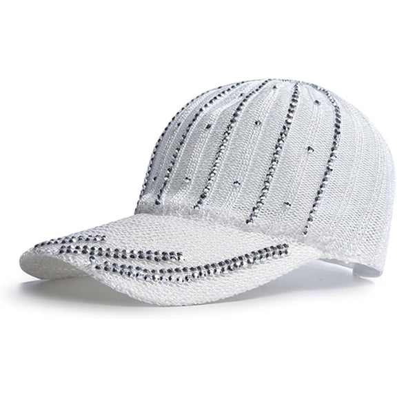 LINLIN Bling Baseball Cap, Baseball Cap Bling Baseball Cap Hat for Women Adjustable Summer Hats Fashionable Trucker Hats
